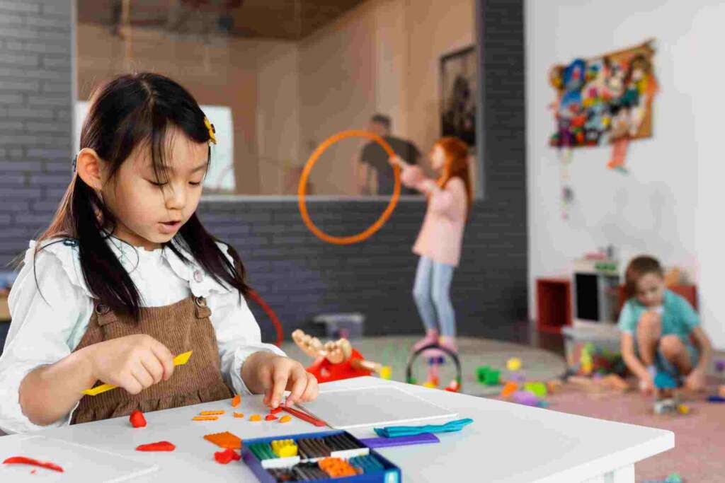 preschool kids in class